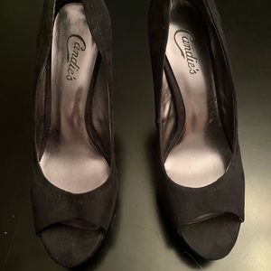 Candies Open Toe Suede Heels